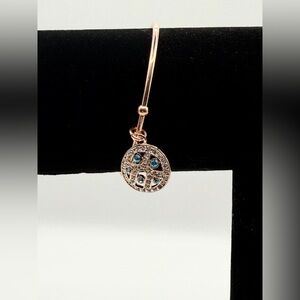 Rose Gold Plated Bracelet with Crystal Encrusted Charm